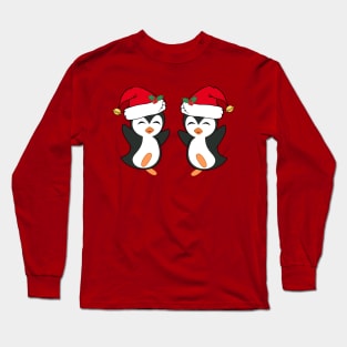 Cute Christmas Penguins Long Sleeve T-Shirt